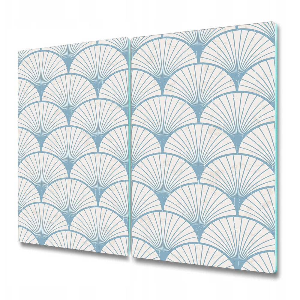 Glass Chopping Cutting Board Retro Japanese texture blue and grey 2x30x52