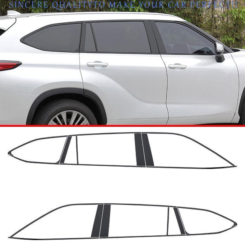 Black Steel Windows Strip Sill Molding Cover 22pcs For Toyota Highlander 20-2023