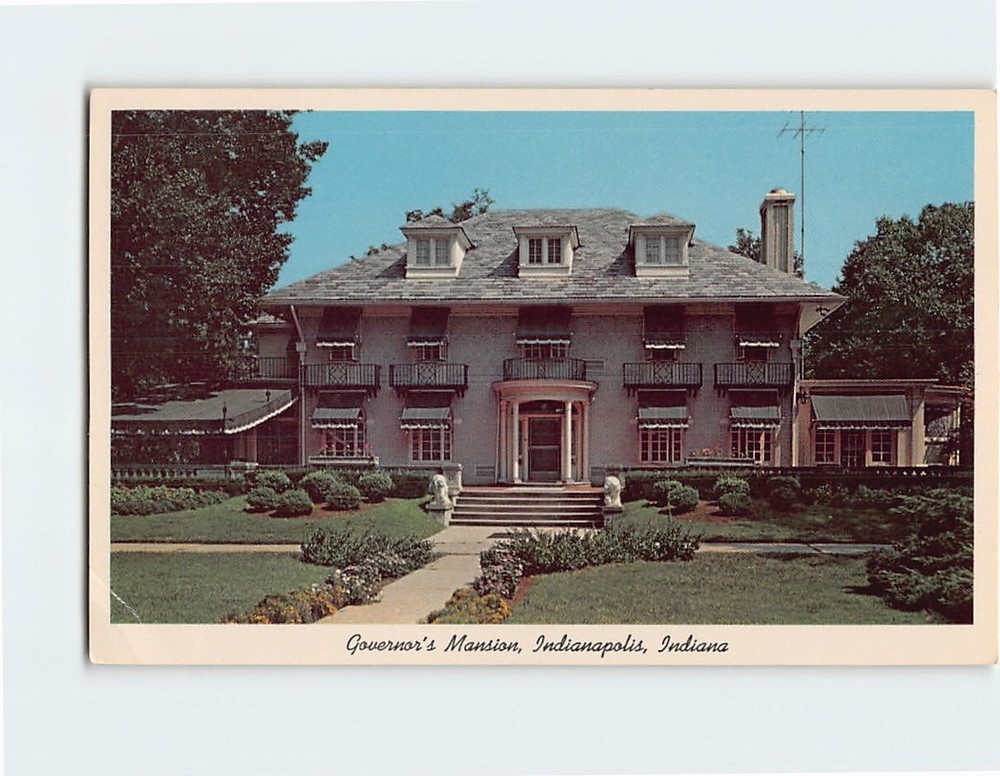 Postcard Governor's Mansion Indianapolis Indiana USA