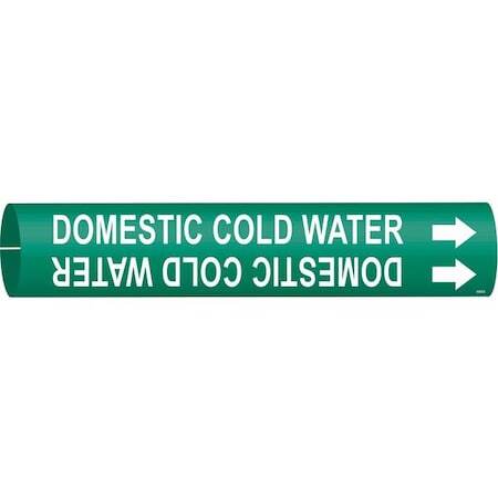 Brady 4048-D Pipe Marker,Domestic Cold Water,4To6 In