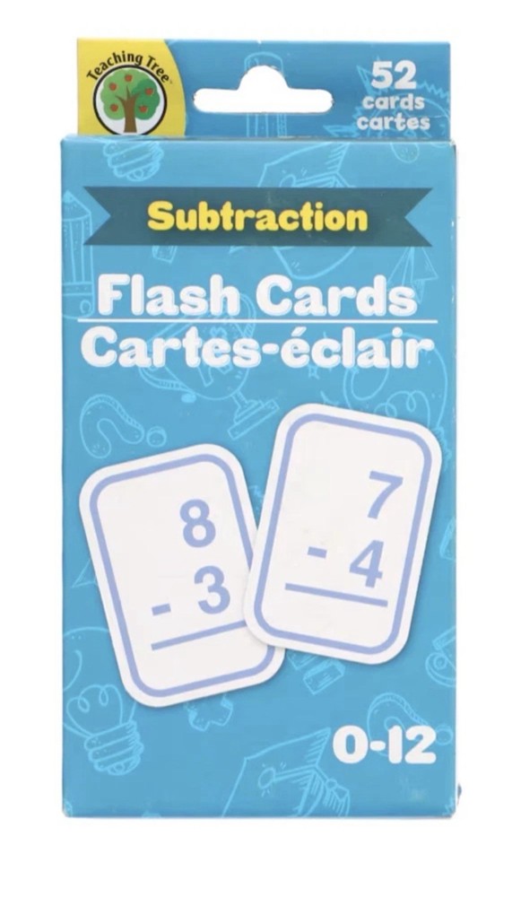 Teaching Tree Flash Cards SUBTRACTION 52 Card Set Grades 0-12