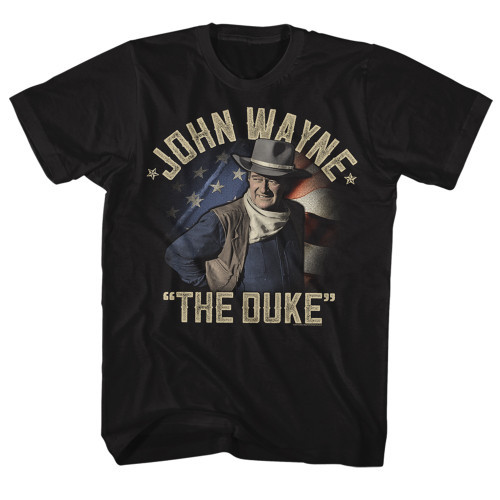 John Wayne The Duke Returns Black Adult T-Shirt