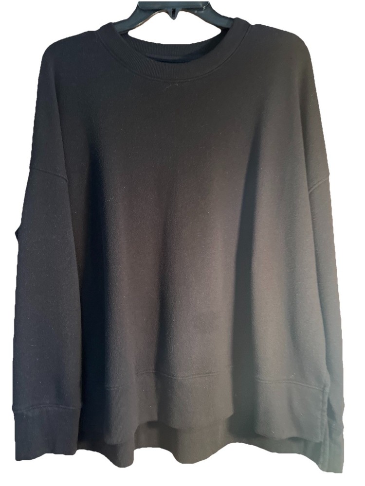 Time And Tru Black Relaxed Fit Super Soft Sweatshirt Women's XL 16-18Gently Used