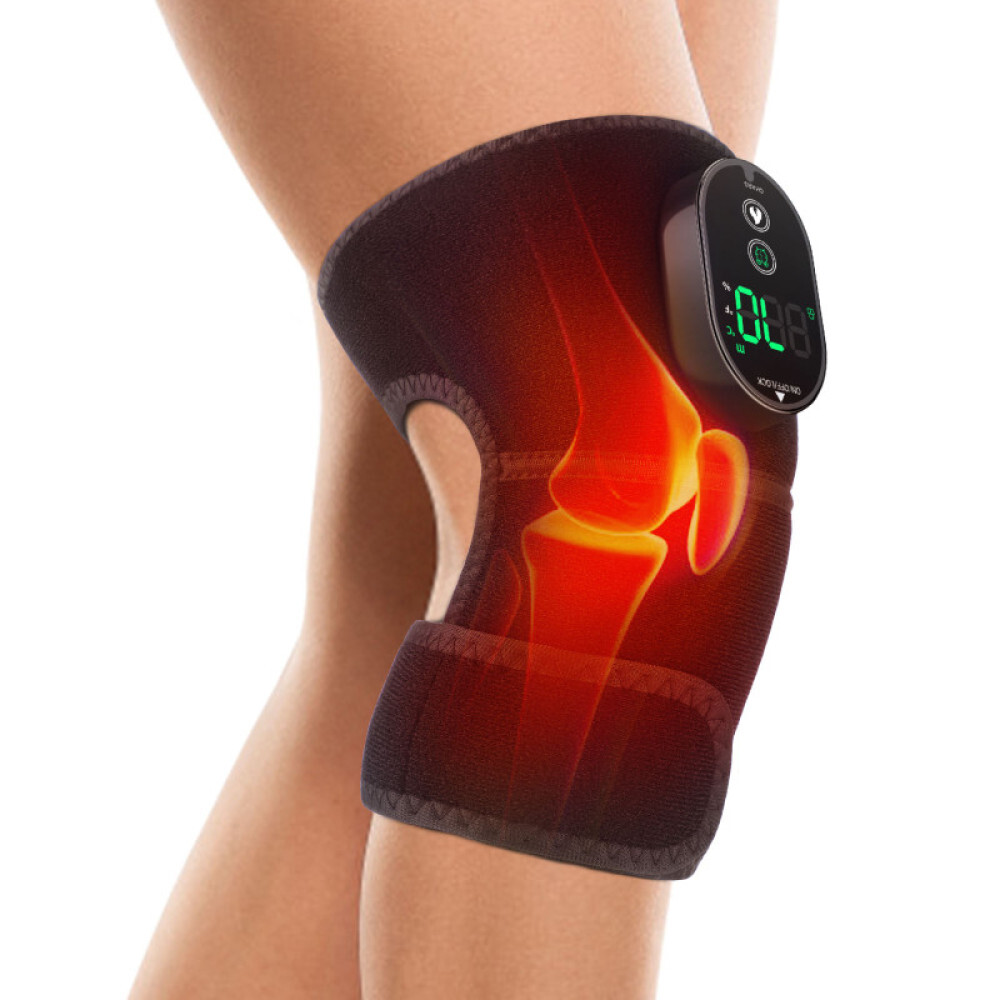 Electric Knee Massager Brace with Heat - Cordless Pain Relief for Joints
