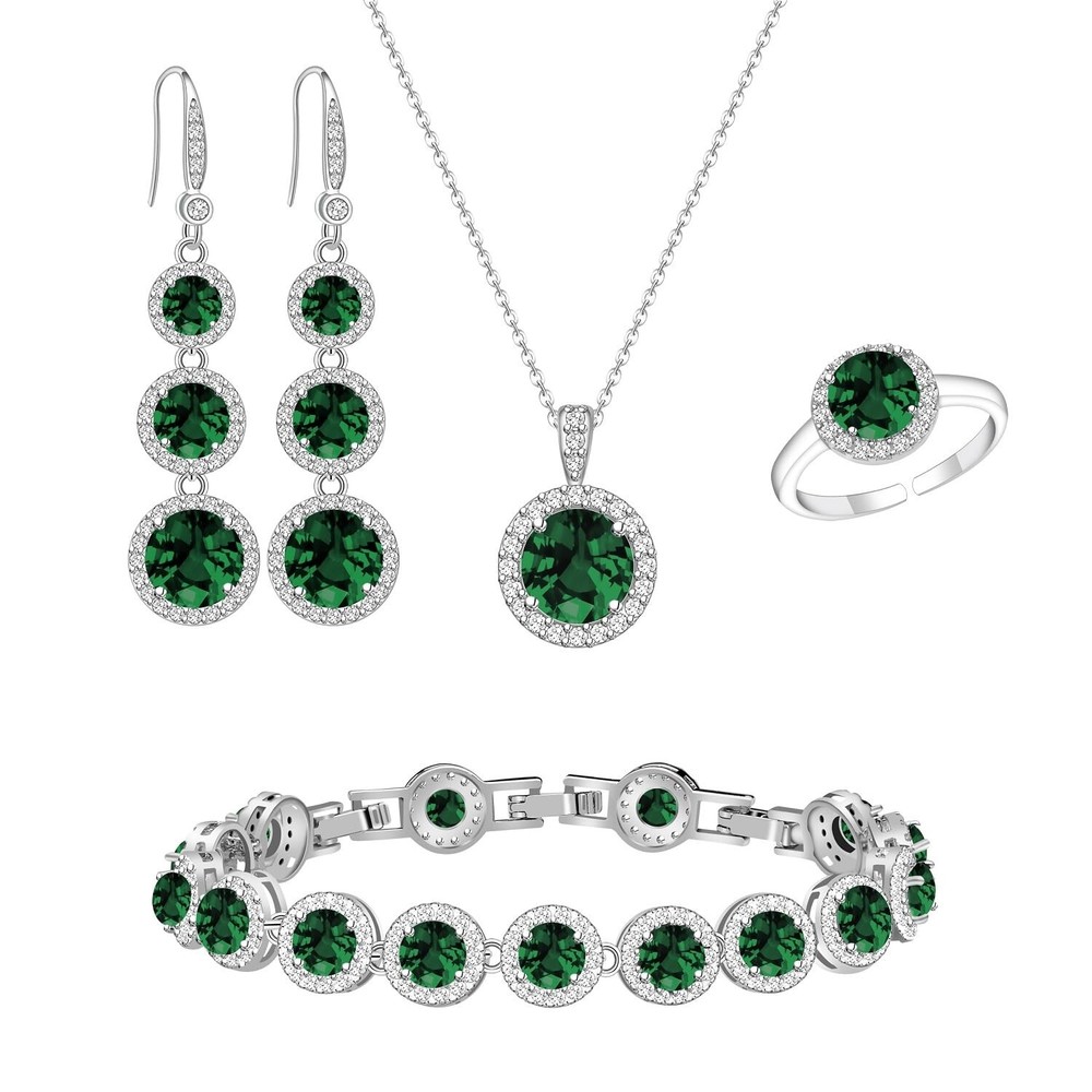 LMXXVJ Jewelry Set for Women，Necklace Earrings Adjustable Ring Bracelet S