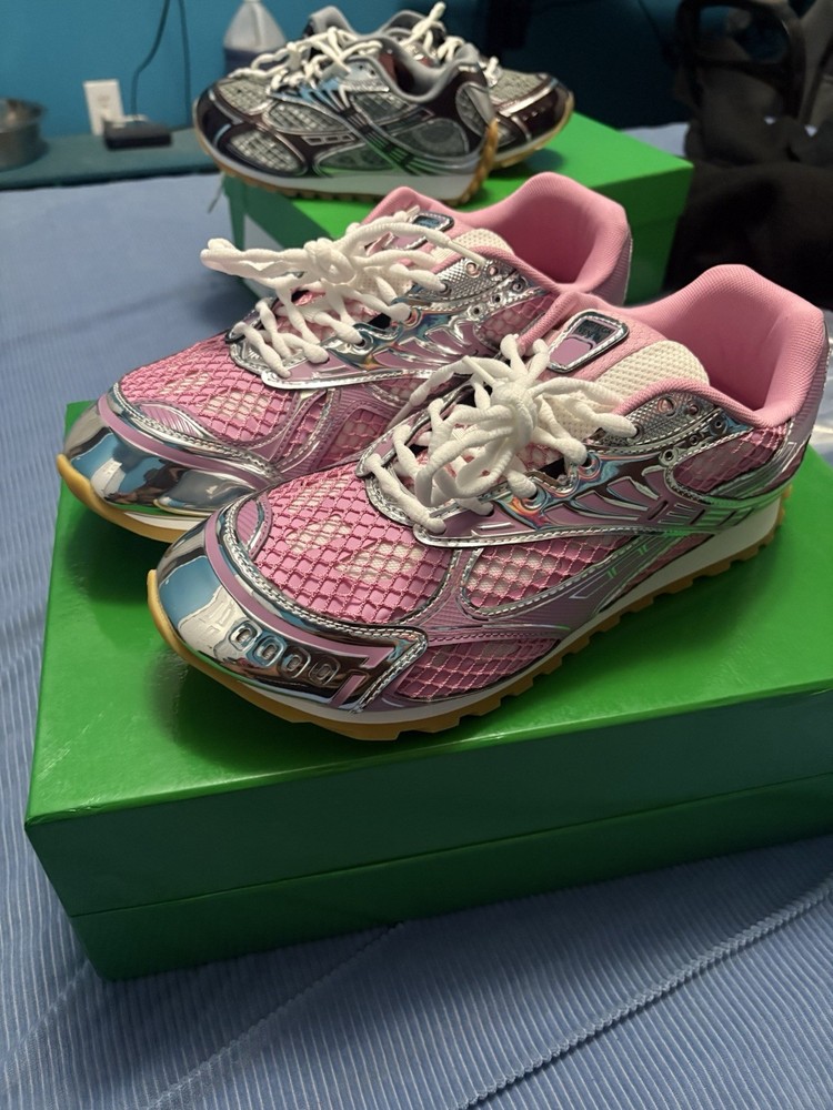 Bottega Veneta Orbit Sneakers Pink/Silver Size 46