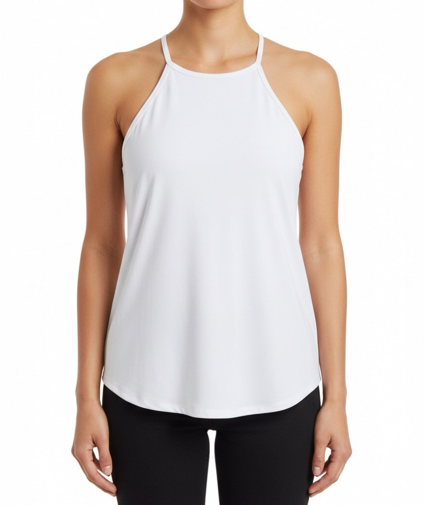 All in Motion Womens Sleeveless Athletic Tank Top White Size M