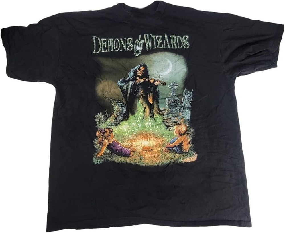 Rare Demons & Wizards Metal Band Cotton Black S-5XL Shirt VK109