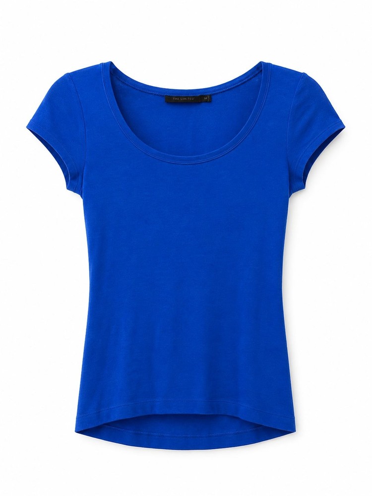 The Limited Royal Blue Scoop Neck Cap Sleeve T-Shirt Size XS
