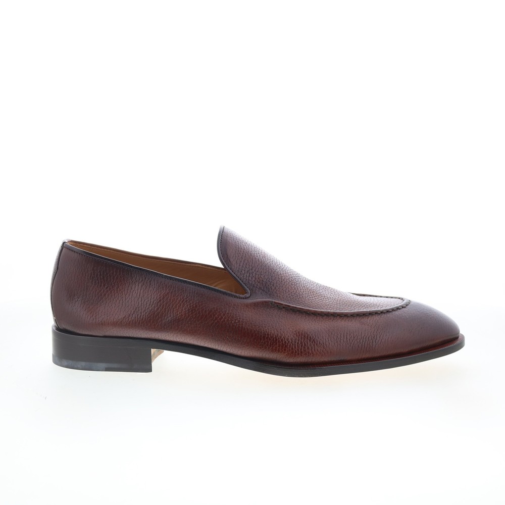 Di Bianco GBF410 Mens Brown Leather Slip On Loafers & Slip Ons Casual Shoes 13