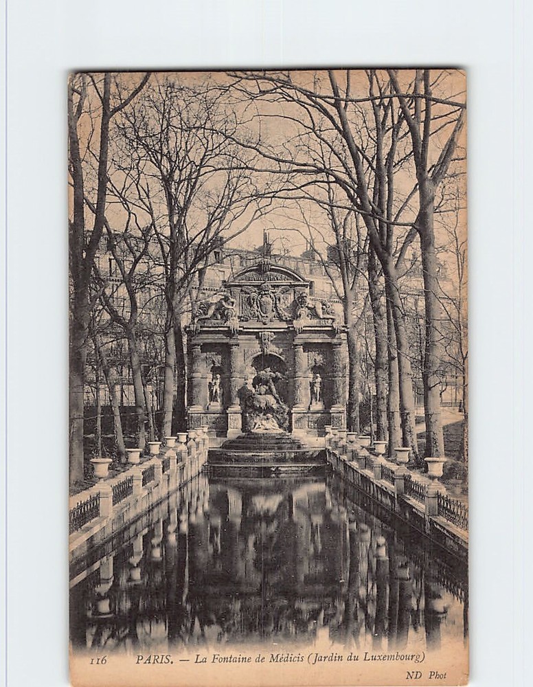 Postcard Medici Fountain in the Jardin du Luxembourg in Paris France
