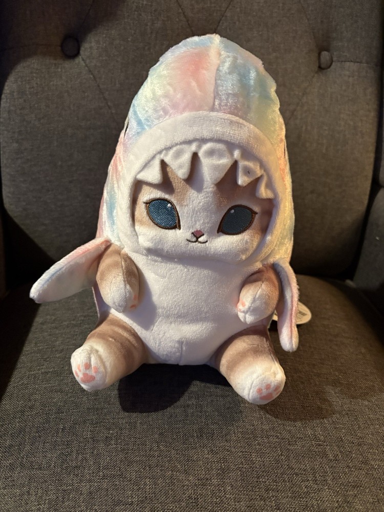 NEW 28cm 11” Inch mofusand pastel shark meow Plush Japan Cat Round 1 Prize toy