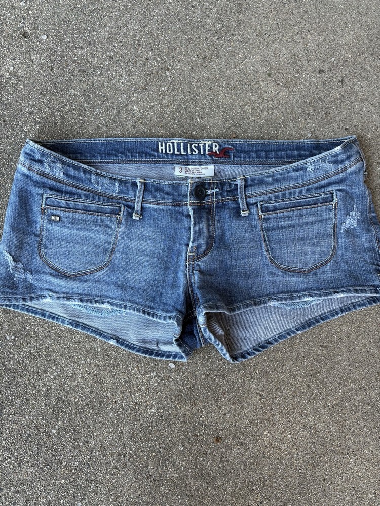 Hollister CA Micro Denim Mini Shorts Vintage Y2K, Low Rise, Size 3W