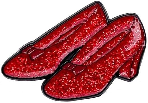 Embossed Enamel Lapel Pin Badge - The Wizard of Oz - Red Shoe Ruby Slippers NEW