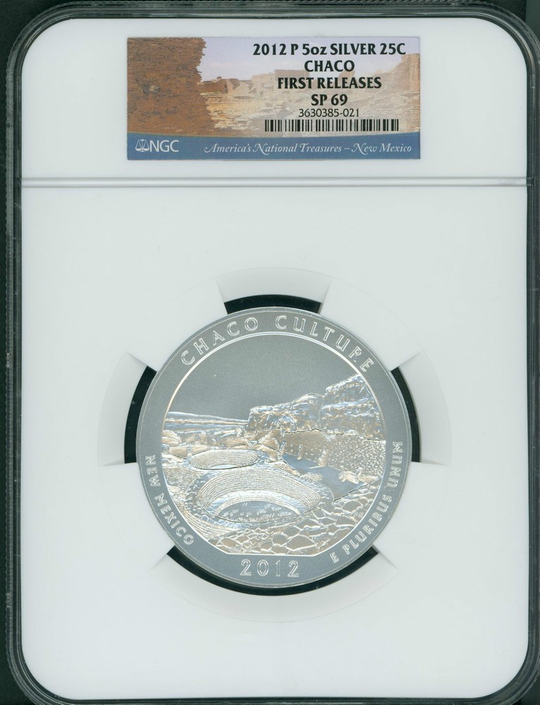 2012-P CHACO CULTURE AMERICA BEAUTIFUL ATB 5 Oz SILVER NGC SP69 FIRST RELEASE FR