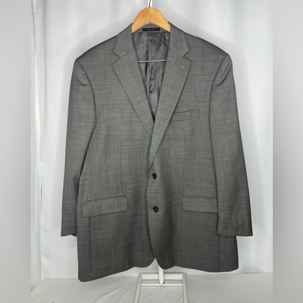 Lauren Ralph Lauren Gray 100% Wool Sport Coat Blazer 48L Men's Classic Jacket