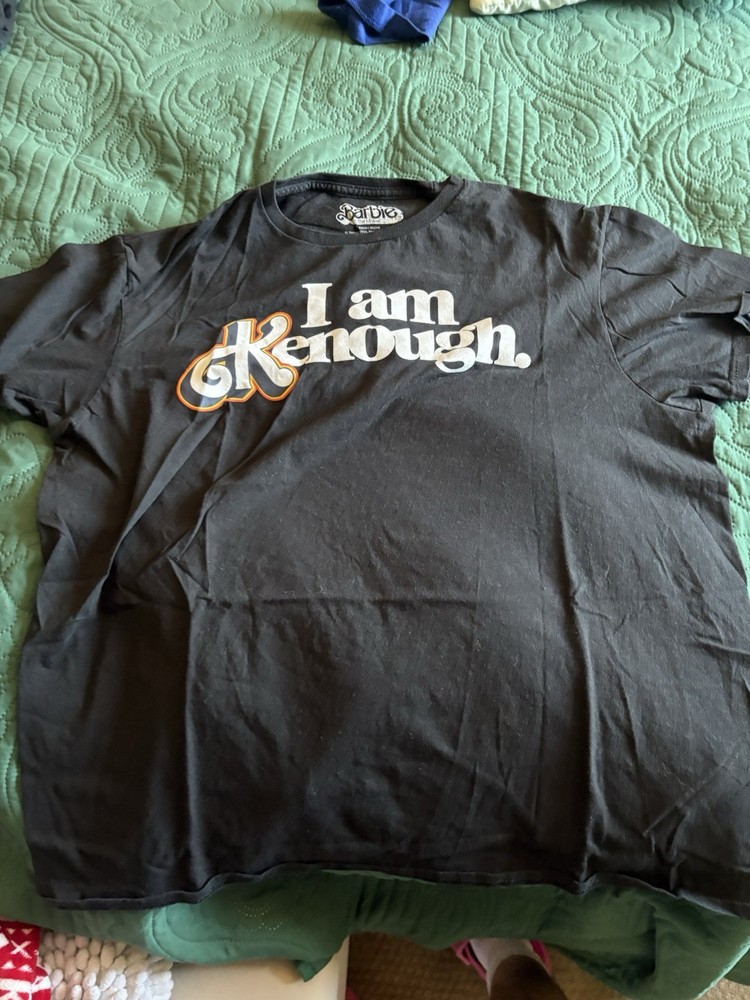Barbie The Movie I am Kenough Solid Tee Shirt T T-Shirt Small S Black Ken