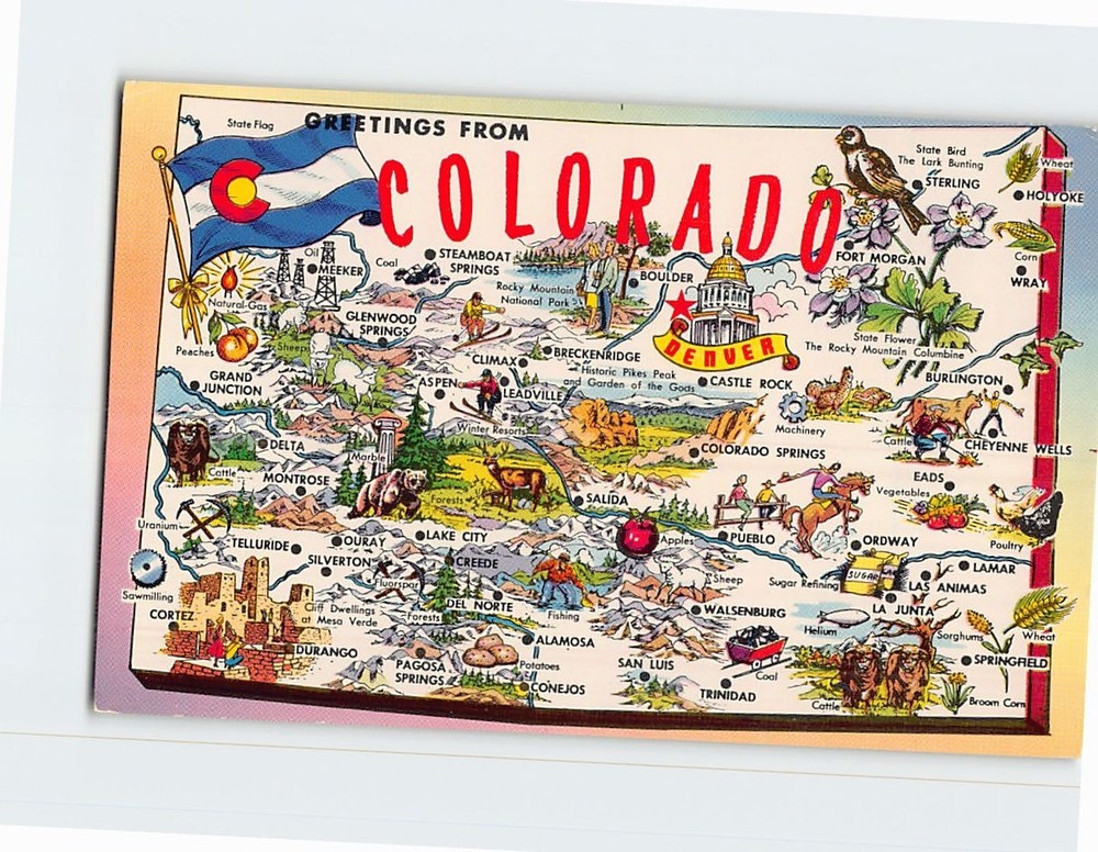 Postcard Greetings From Colorado USA