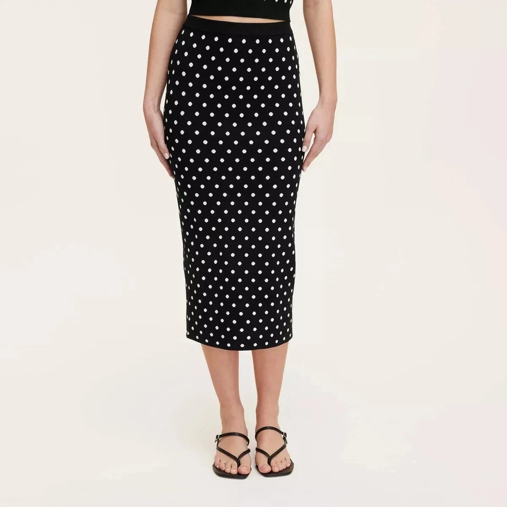 Sz XXS -  Women Mini Polka Dot Sweater Midi Skirt kate spade x Target - NWT