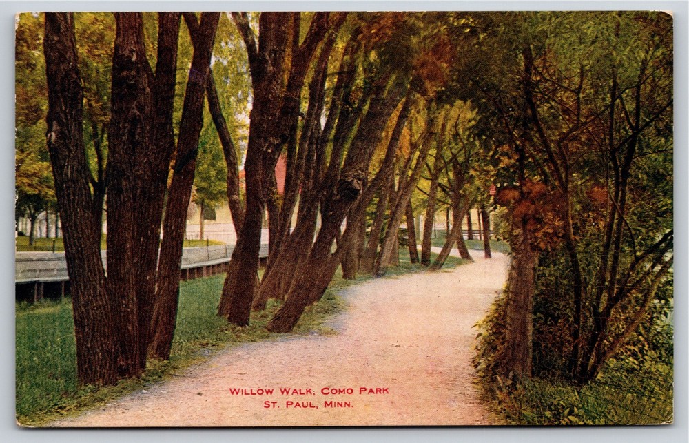 St Paul Minnesota~Willow Walk @ Como Park~Postmarked~VO Hammon Vintage Postcard
