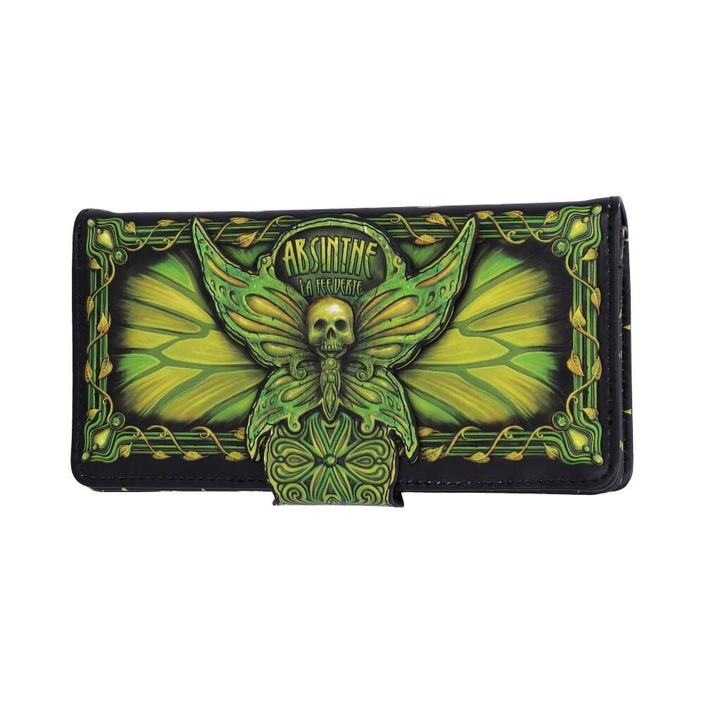 Absinthe Green Fairy Embossed Purse Wallet Green & Black by Nemesis Now-image