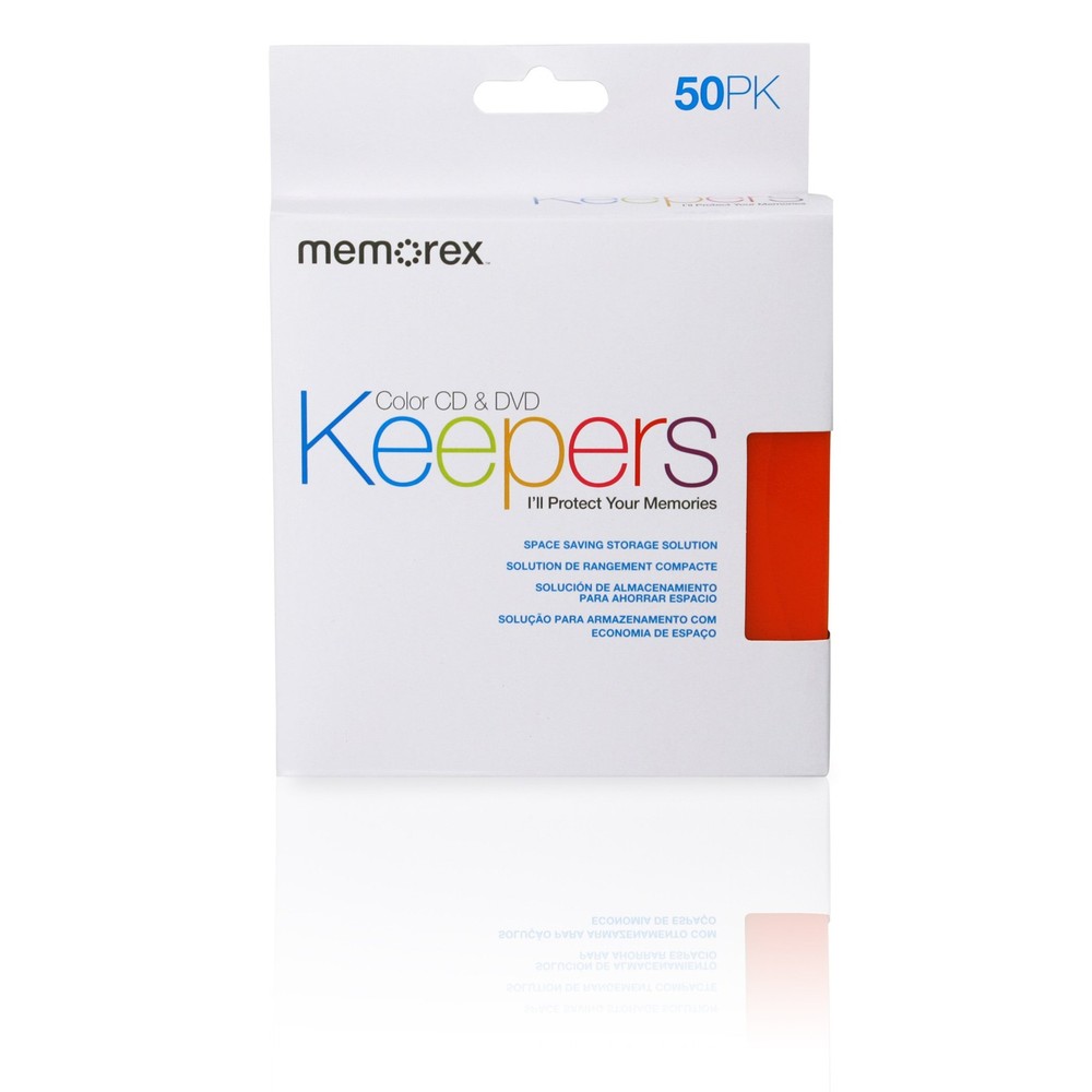 Memorex CD/DVD Keepers - Plastic Sleeves - 50 Pack
