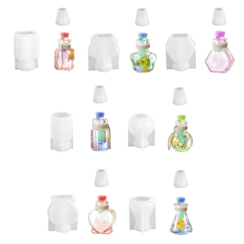 Heart Shaped Epoxy Resin Drift Bottle Pendant Mold for DIY Wishing Bottle Decor