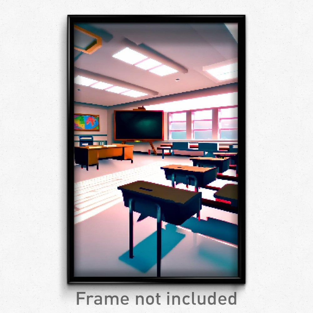 8-Bit Psychedelic Pixel Art Classroom Poster - Trippy Video Game Print  