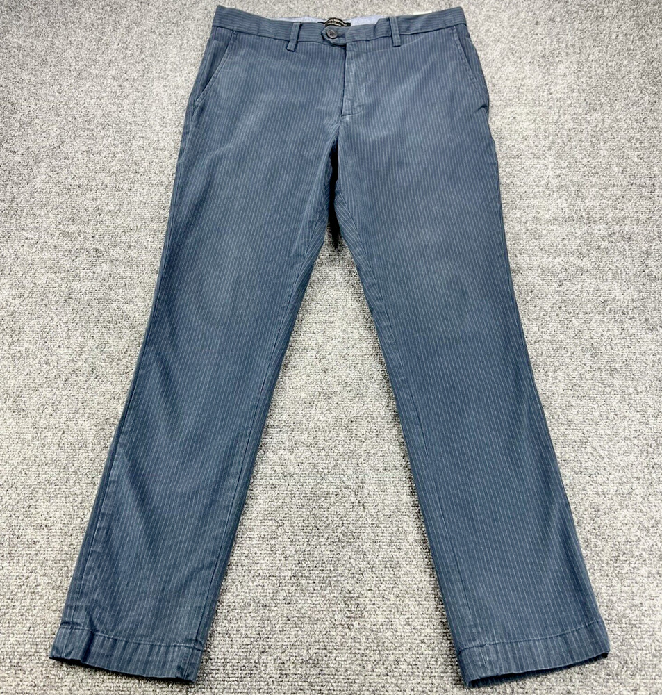 Banana Republic Pants Mens 31x32(actual 31X29) Blue Slim Fit Tapered Pinstriped