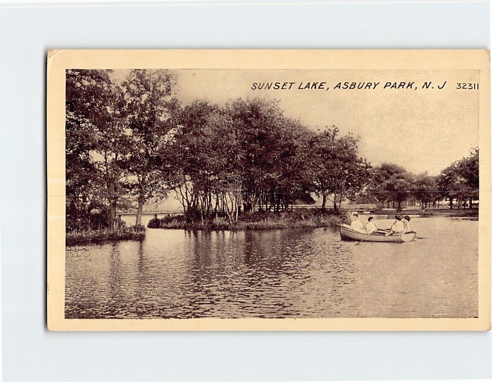 Postcard Sunset Lake Asbury Park New Jersey USA North America