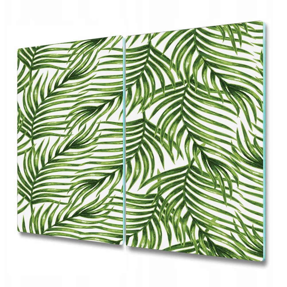 Glass Cutting Board Worktop Saver Green palm leaf Palm foliage palm leaves fully