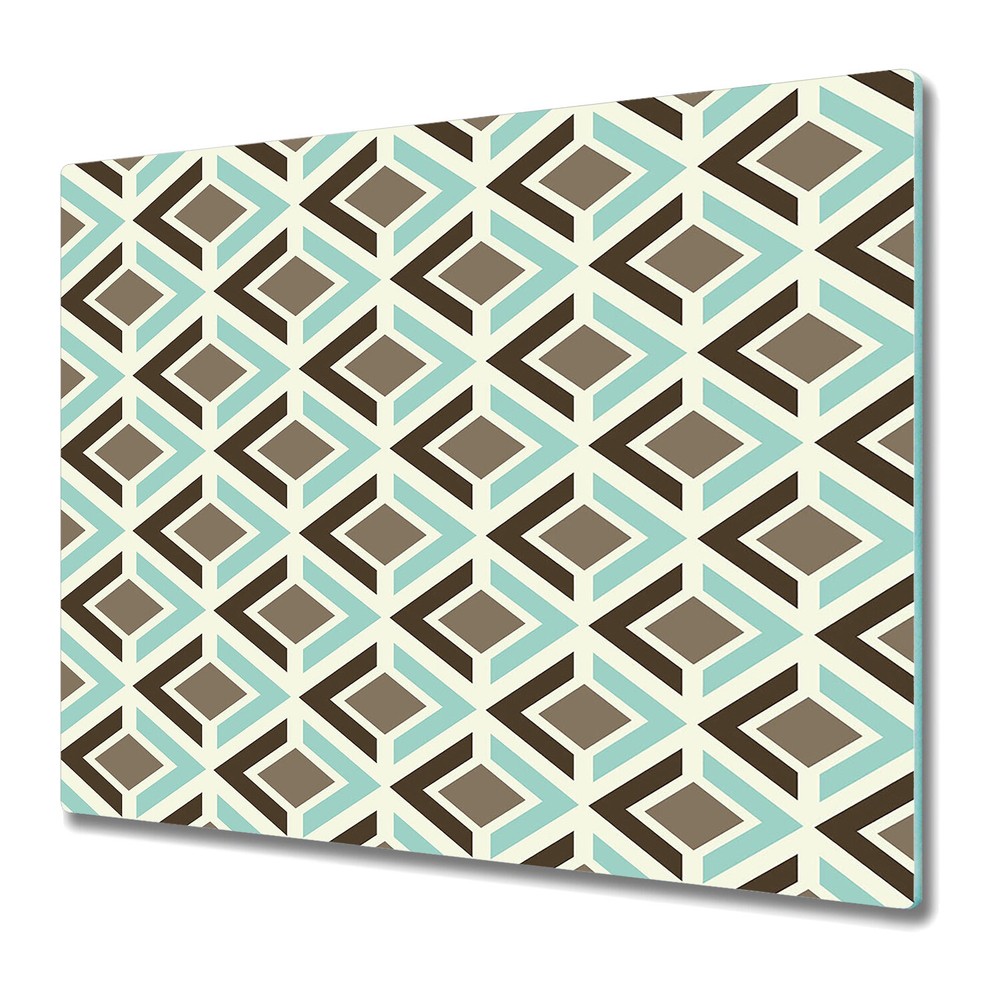 Glass Chopping Board Utensil Retro geometric regular shapes simple Art 60x52