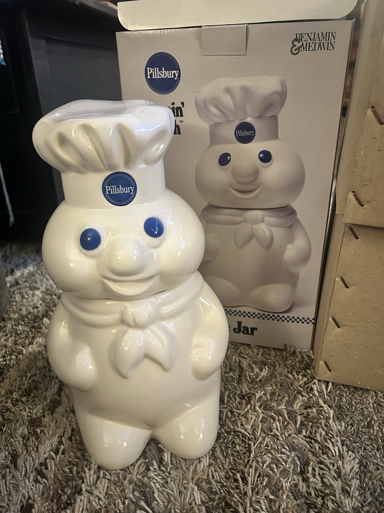 Vintage Pillsbury Doughboy Cookie Jar/Box  Poppin' Fresh  Benjamin & Medwin 1988