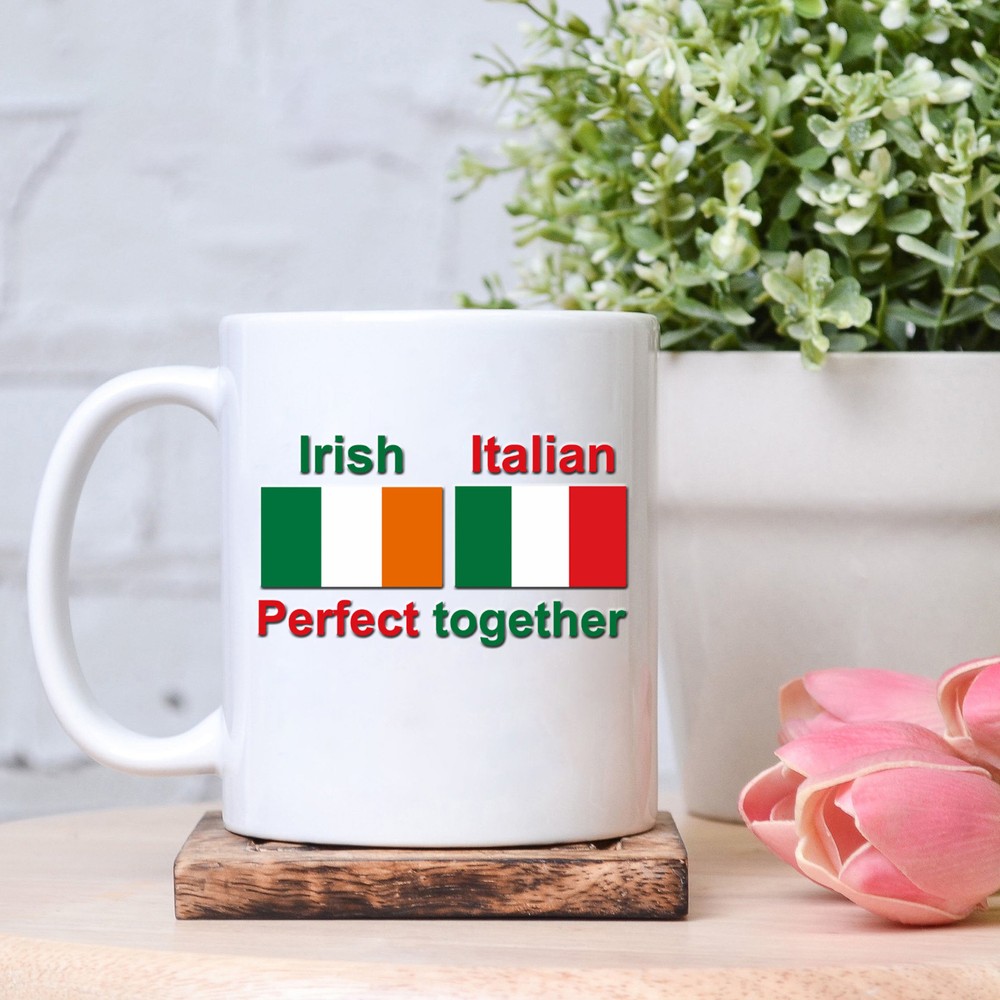 Italian-Irish Perfect Together Shamrock Gift Mug for St Patrick's Day