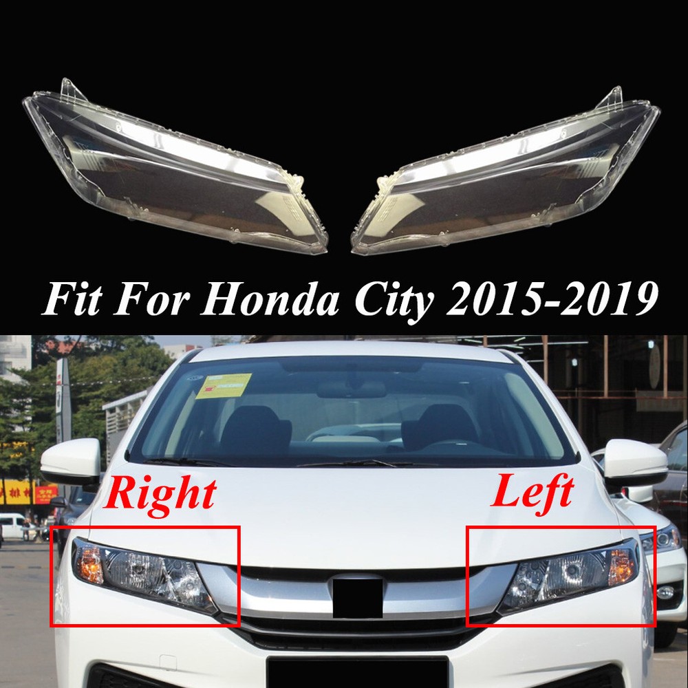 Pair Transparent Headlamp Shell Fit Honda City 17 15-2019 Headlight Lens Cover