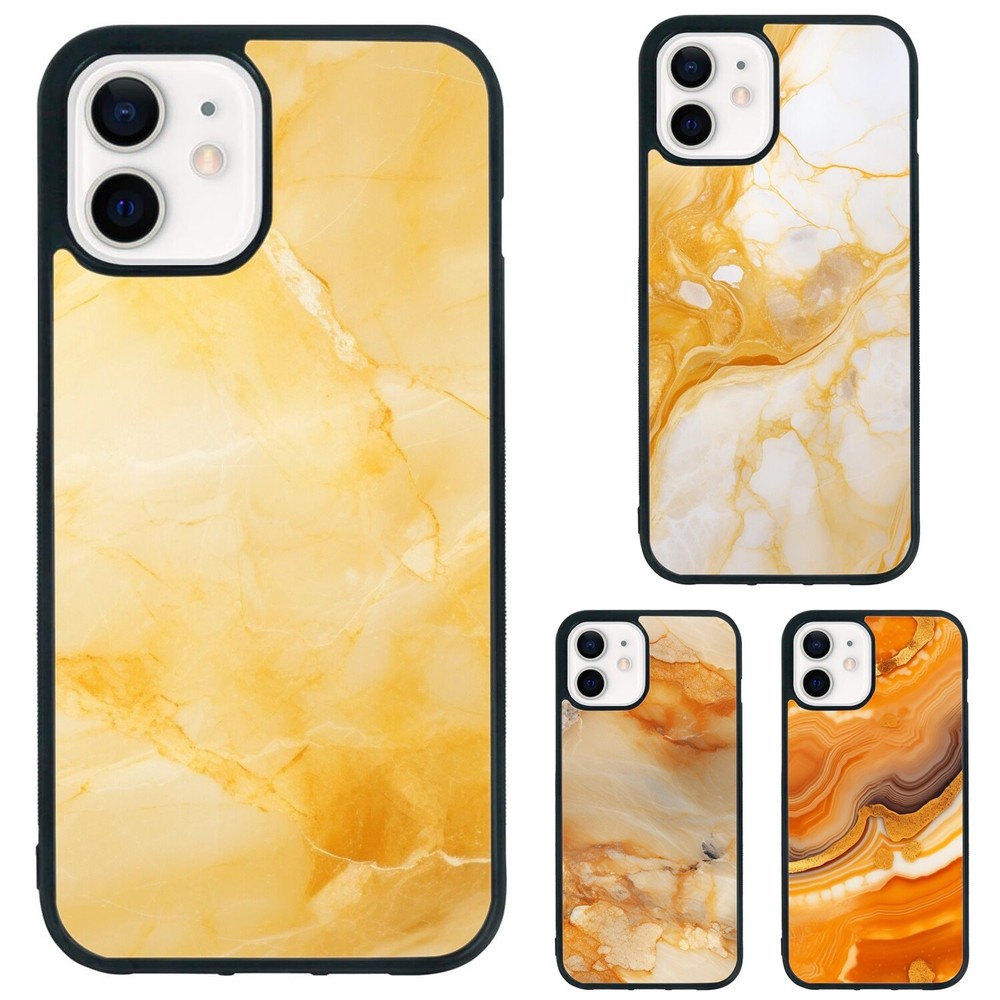 For iPhone XS XR 6 7 8 Plus SE 2nd 3rd marble Citrine quartz Anti scratch Cover