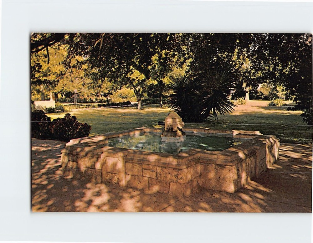 Postcard Memorial Fountain Alamo Garden San Antonio Texas USA