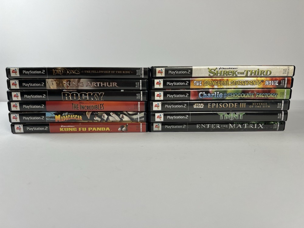 Lot of 12 PS2 PlayStation 2 Licensed/Movie Games ALL CIB BLACK LABEL TESTED