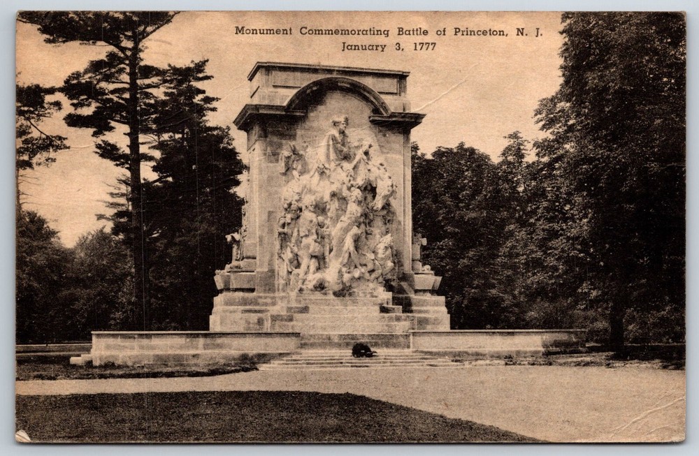 New Jersey~Monument Commemorating Battle Of Princeton~PM 1946~Vintage Postcard