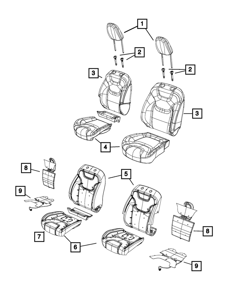 Genuine Mopar Front Seat Cushion Cover Left 6CC03DX9AB