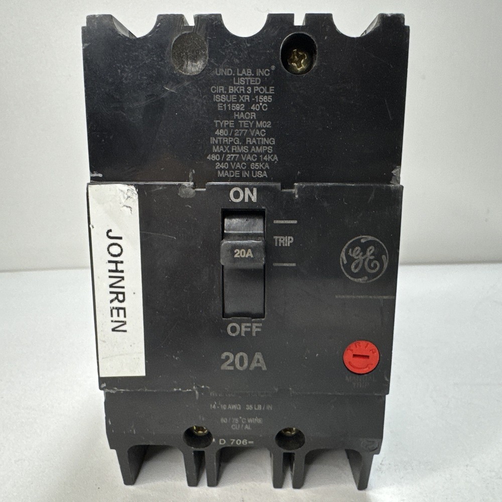 GE TEY320 3 Pole 20A Circuit Breaker