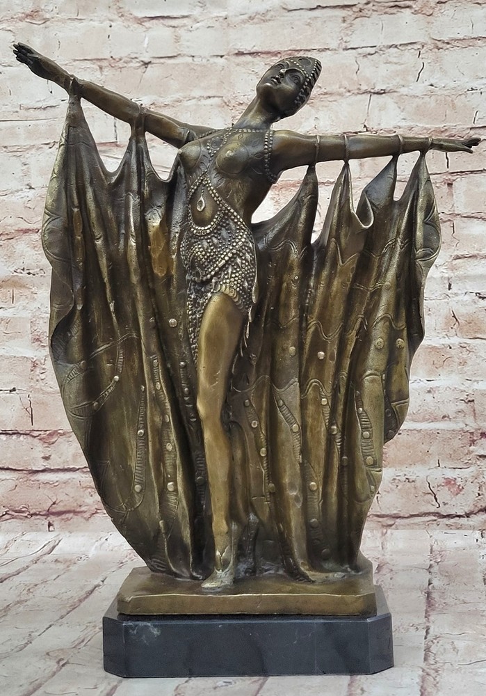 ART DECO Isadora Duncan Bronze Sculpture Nude Figurine by Chiparus