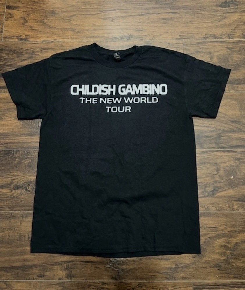 Gildan Heavy Cotton Men's Childish Gambino Tour Graphic Print Black T-Shirt M