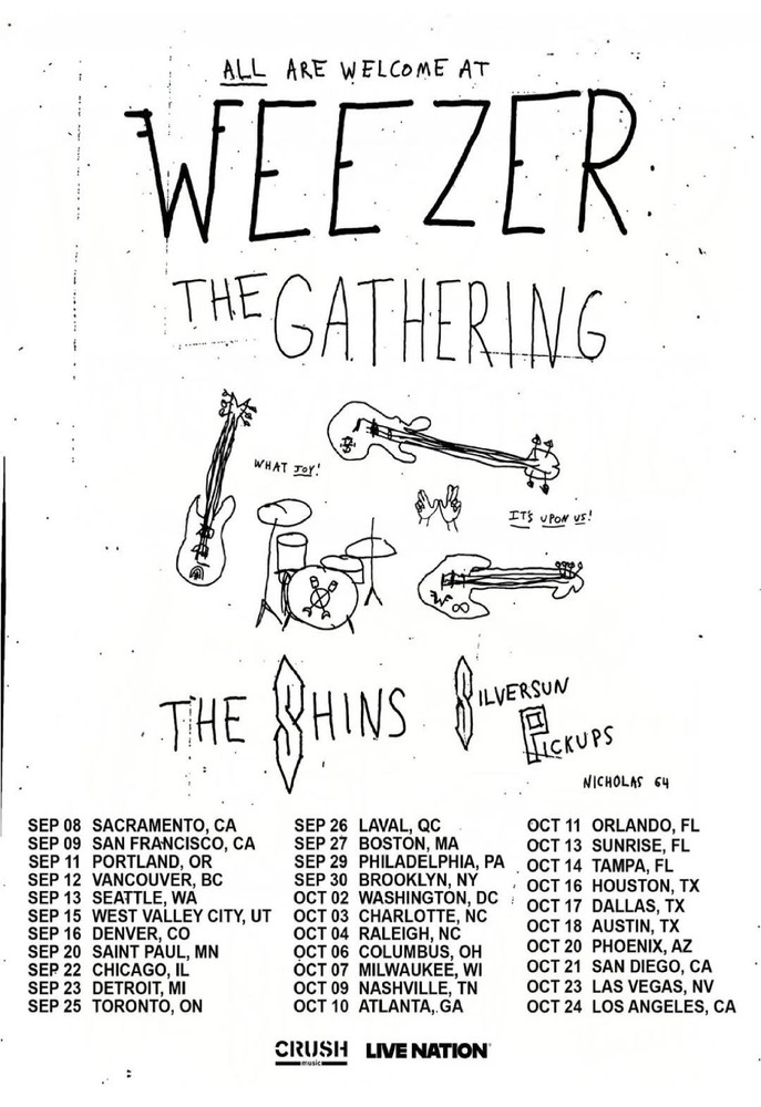 Weezer The Gathering Tour 2026 Poster Indie Rock Concert Wall Art Print #1