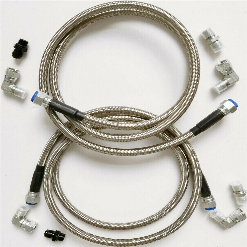 For GM 4L60E 4L65E Automatic Transmission Cooler Lines -6AN Fiber & SS  Braidedr