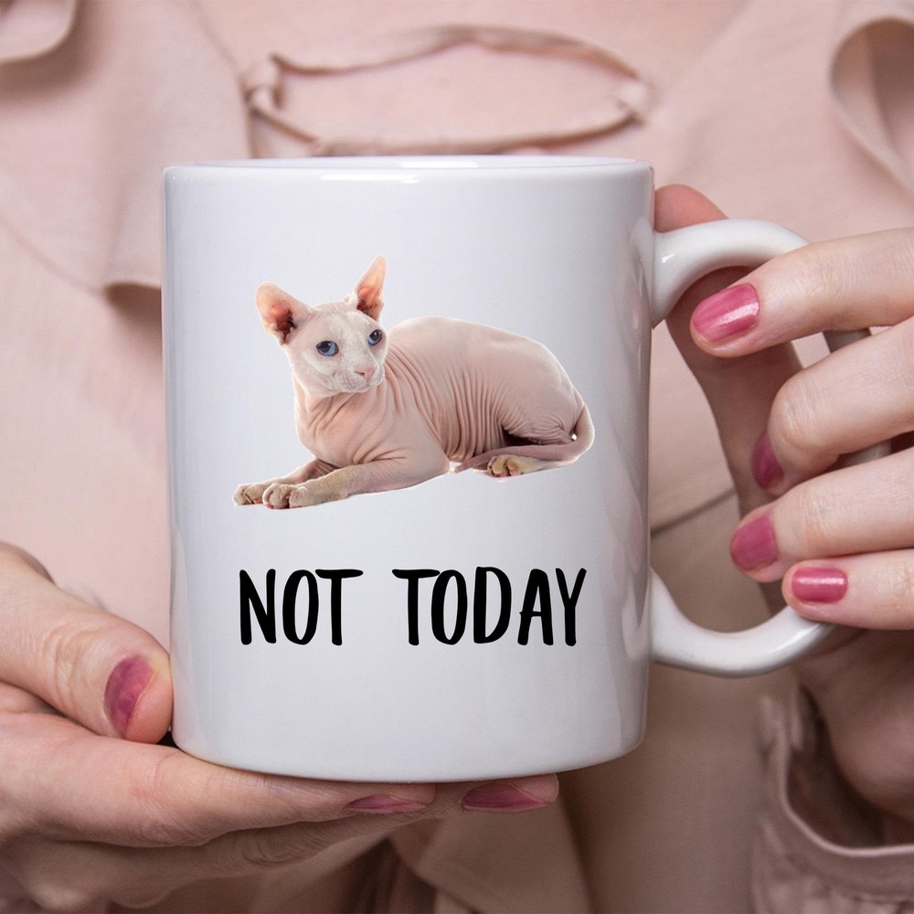 Funny Sphynx Cat Rose Not Today Cat Mug Lazy Gift For Cats Lovers Coffee Mug