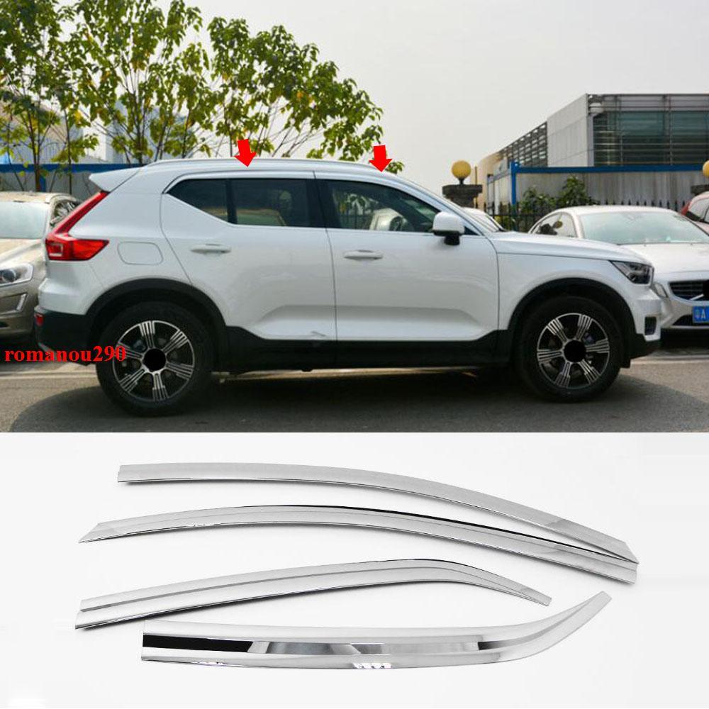 For VOLVO XC40 2019-2020 ABS Chrome Window Visor Vent Shades Sun Rain Guard 4pcs