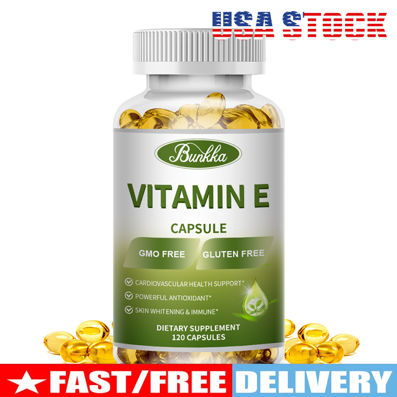 1/2/4*120 Vitamin E 400 IU Softgels, Supports Antioxidant Health & Immune System