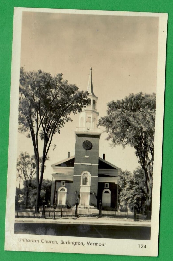 Unitarian Church, Burlington, Vermont VINTAGE PHOTO PC. 4724