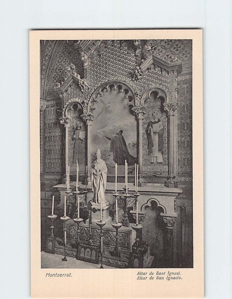 Postcard Altar de San Ignacio Montserrat Spain